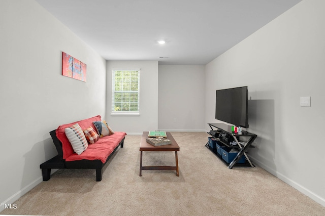 living room featuring carpet flooring