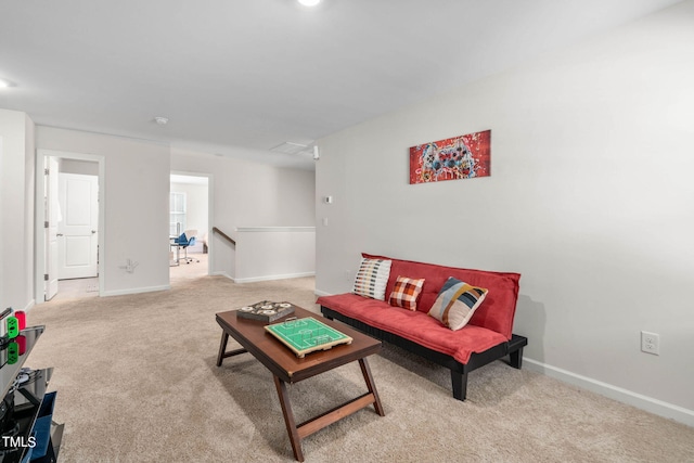 living room with carpet