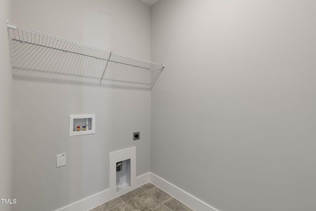 laundry room with electric dryer hookup and washer hookup