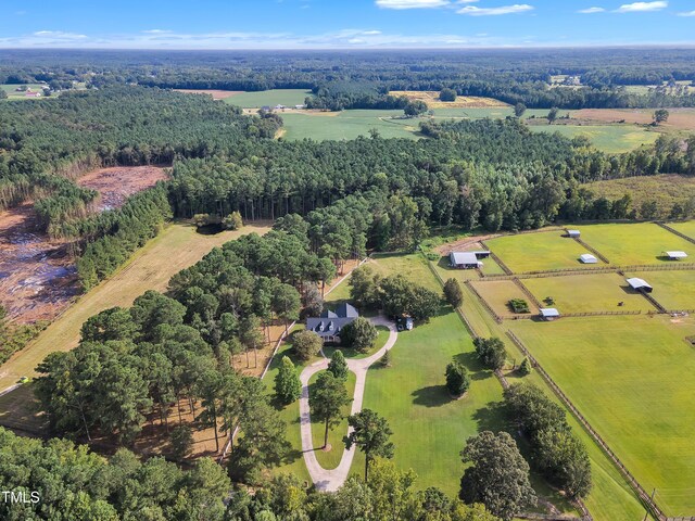 bird's eye view with a rural view