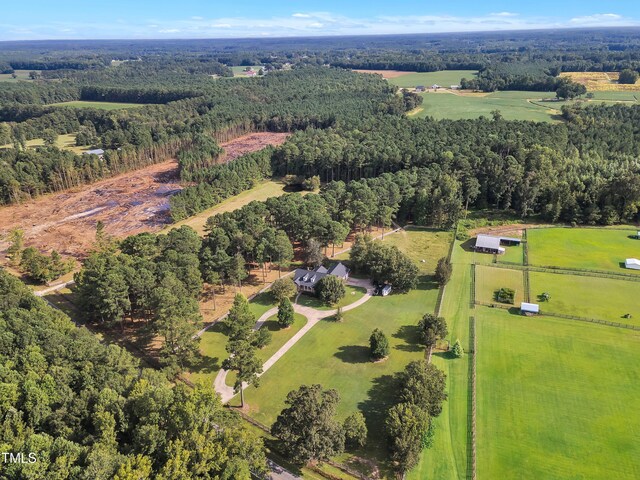 drone / aerial view featuring a rural view