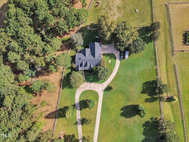 aerial view with a rural view