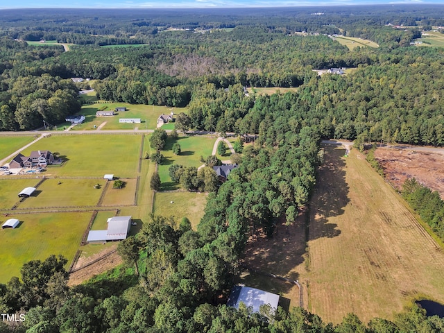 aerial view with a rural view