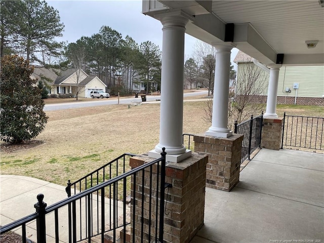 view of patio with a porch