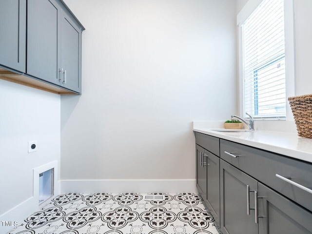 bathroom featuring tile patterned floors and vanity