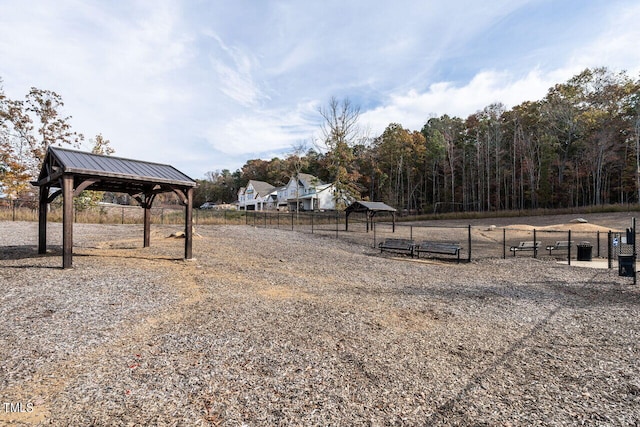 view of yard with a gazebo