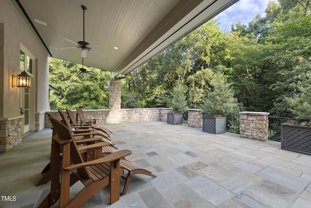 view of patio / terrace with a ceiling fan