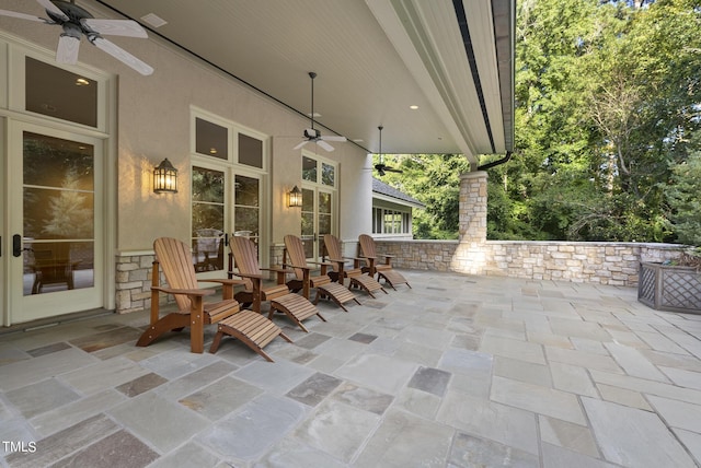 view of patio with ceiling fan