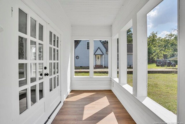 view of unfurnished sunroom