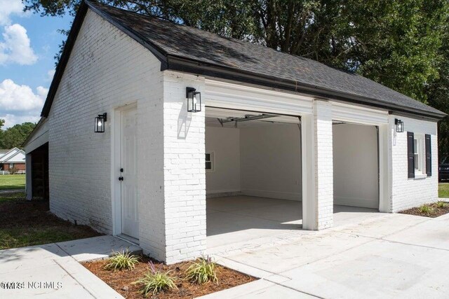 view of garage