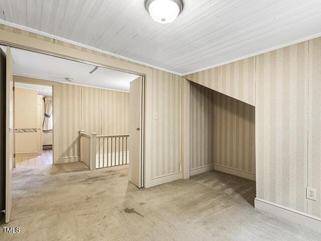 715 E Broad St, Fuquay Varina, NC 27526 - bonus room with wallpapered walls and carpet