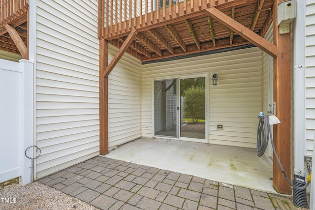 view of patio featuring a deck