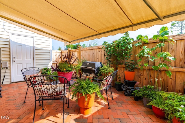 view of patio / terrace with area for grilling