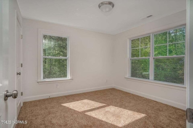 view of carpeted spare room