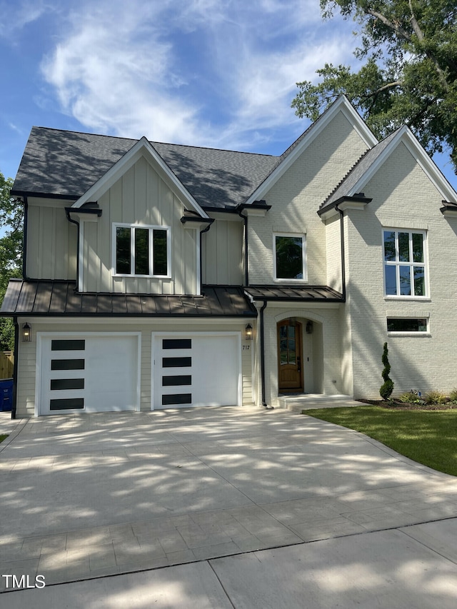 view of front of house with a garage