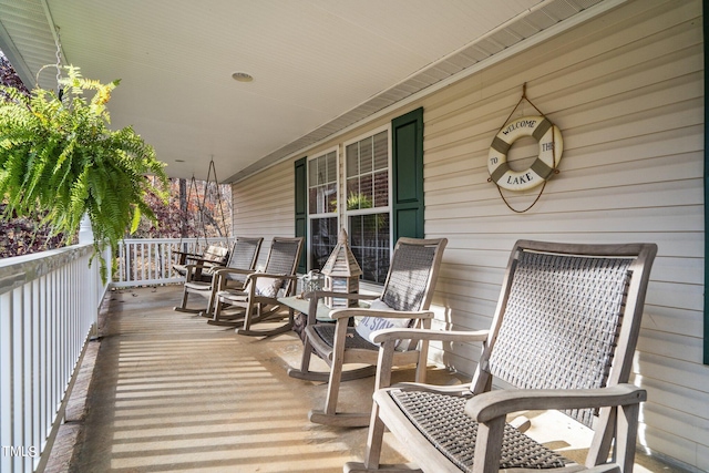 deck with covered porch