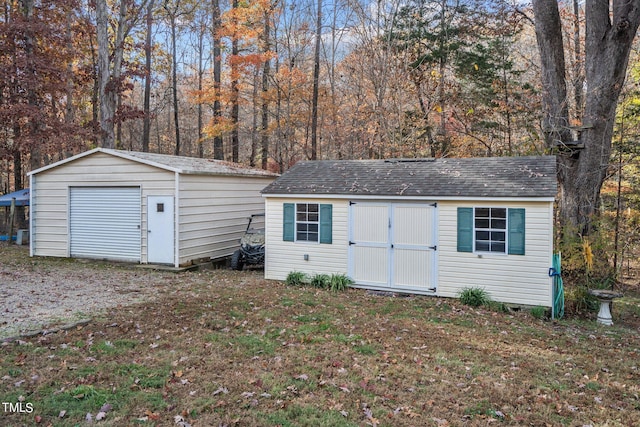 view of garage