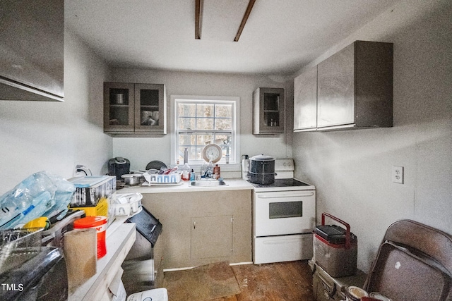 kitchen with sink and electric range