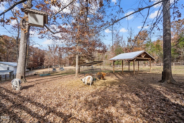 view of yard with a gazebo