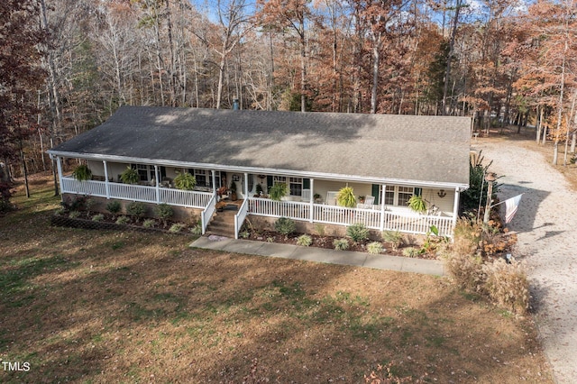 view of front facade featuring a porch