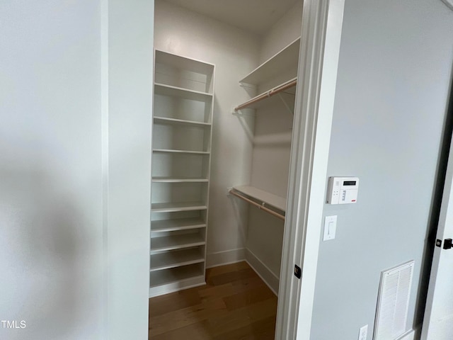 spacious closet with hardwood / wood-style floors