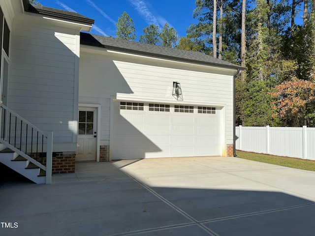 view of garage