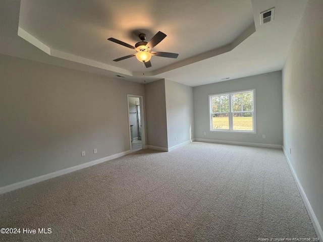 3 Vineyard Pl, Jackson Springs, NC 27281 - carpeted empty room with a raised ceiling and a ceiling fan