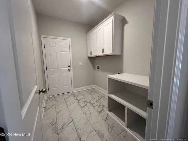 3 Vineyard Pl, Jackson Springs, NC 27281 - laundry area with light marble finish flooring, hookup for a washing machine, hookup for an electric dryer, and cabinet space
