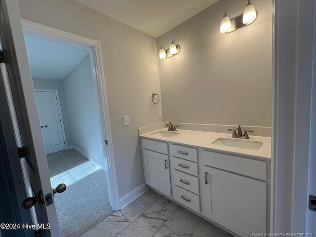 3 Vineyard Pl, Jackson Springs, NC 27281 - full bath featuring double vanity and marble look tile flooring