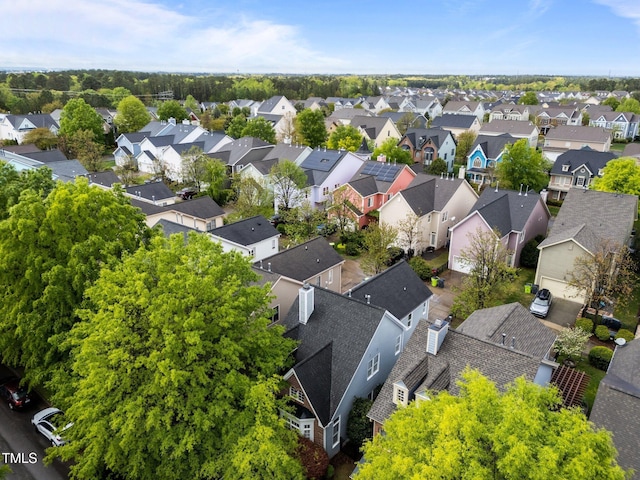 bird's eye view with a residential view