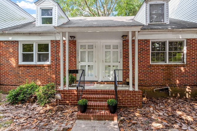 property entrance with french doors