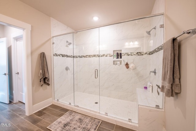 bathroom with walk in shower