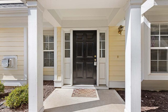 property entrance with a porch