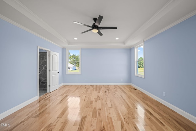 2804 Jack Mitchell Rd, Zebulon, NC 27597 - spare room featuring a wealth of natural light, light wood-style floors, and a raised ceiling