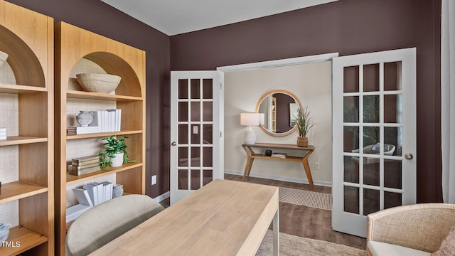 office area featuring dark hardwood / wood-style flooring