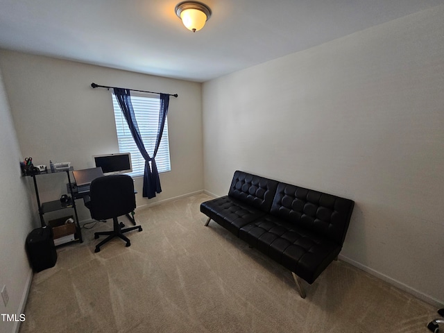 office area with light colored carpet