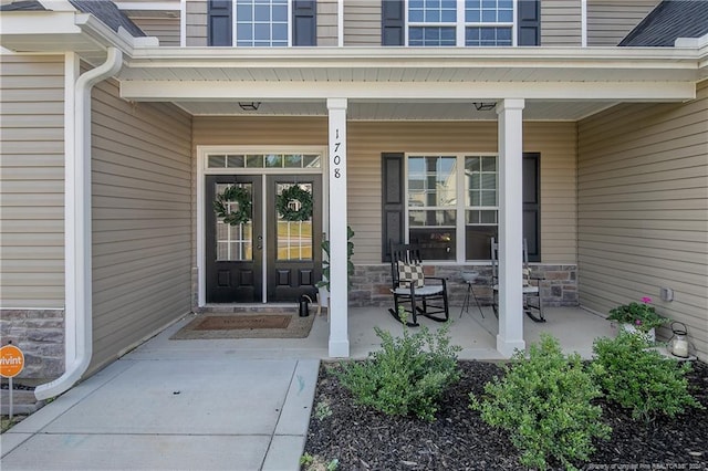 property entrance with a porch