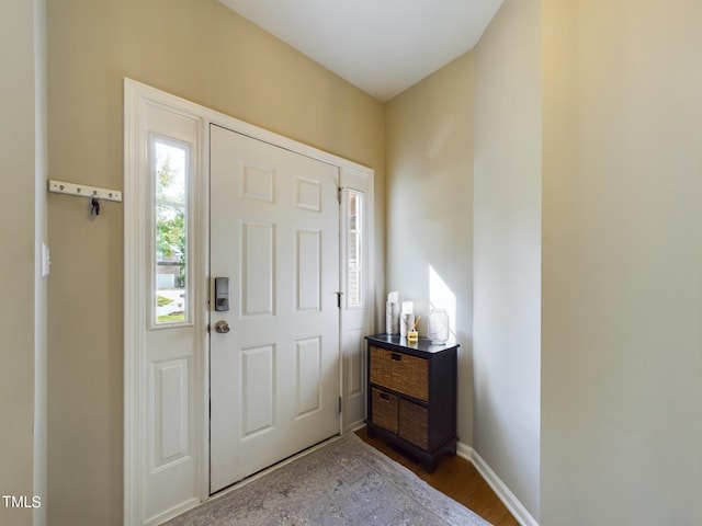 entrance foyer with wood-type flooring