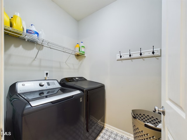 laundry room with separate washer and dryer