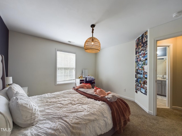 view of carpeted bedroom