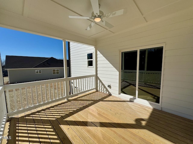 deck with ceiling fan