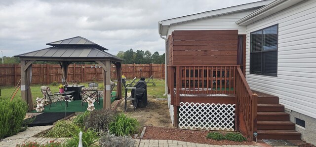 deck with a gazebo