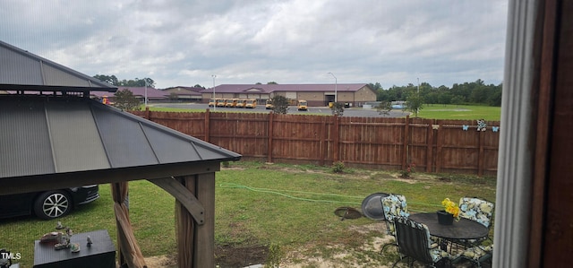 view of yard with a gazebo