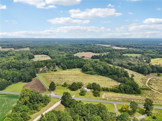 birds eye view of property featuring a rural view