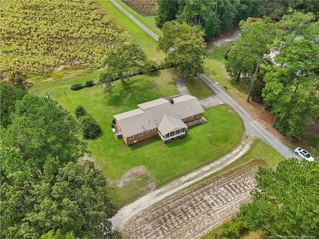 bird's eye view with a rural view