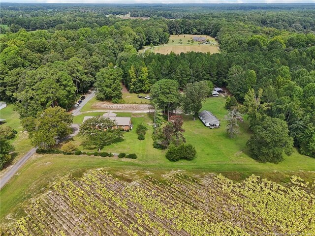 aerial view with a rural view