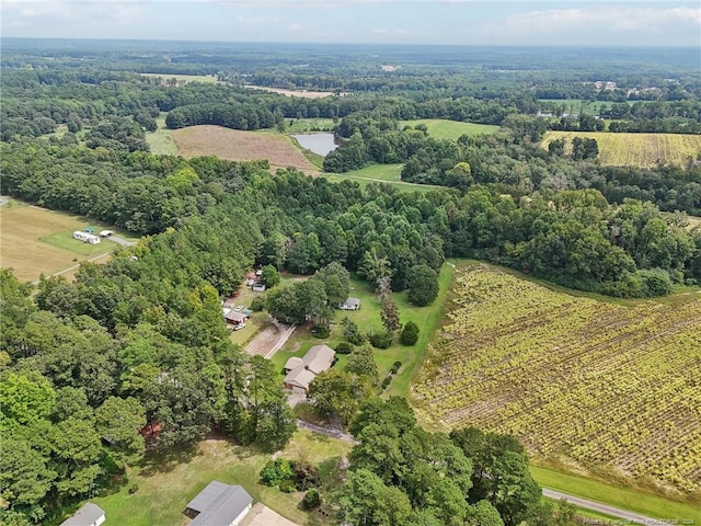 aerial view with a rural view