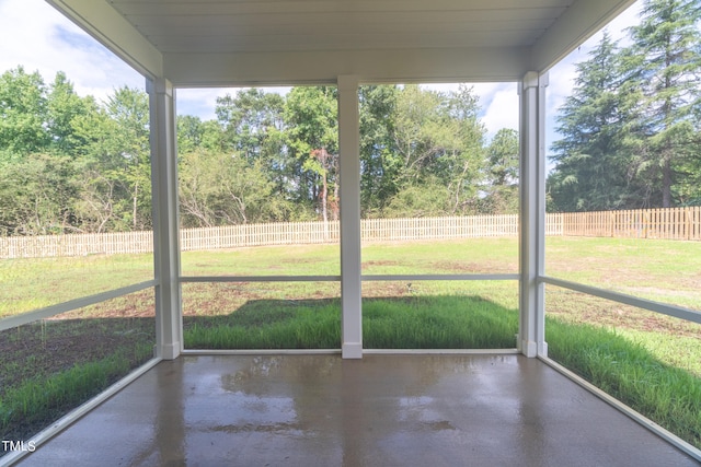 view of unfurnished sunroom