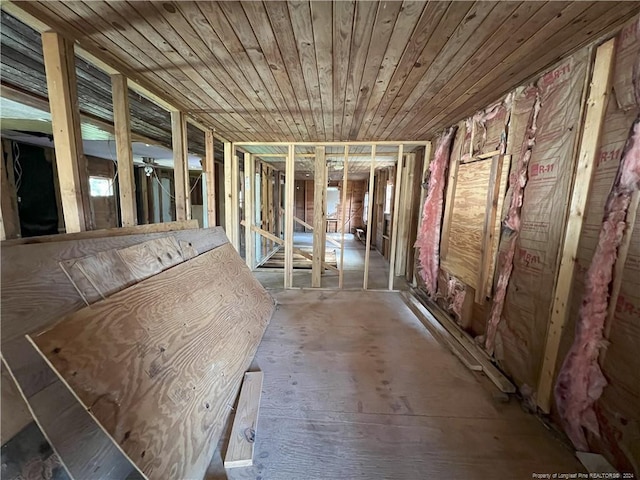 miscellaneous room featuring wood ceiling