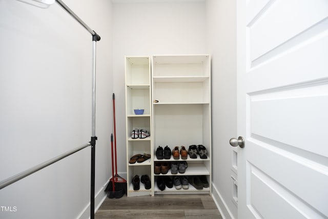 interior space with hardwood / wood-style flooring